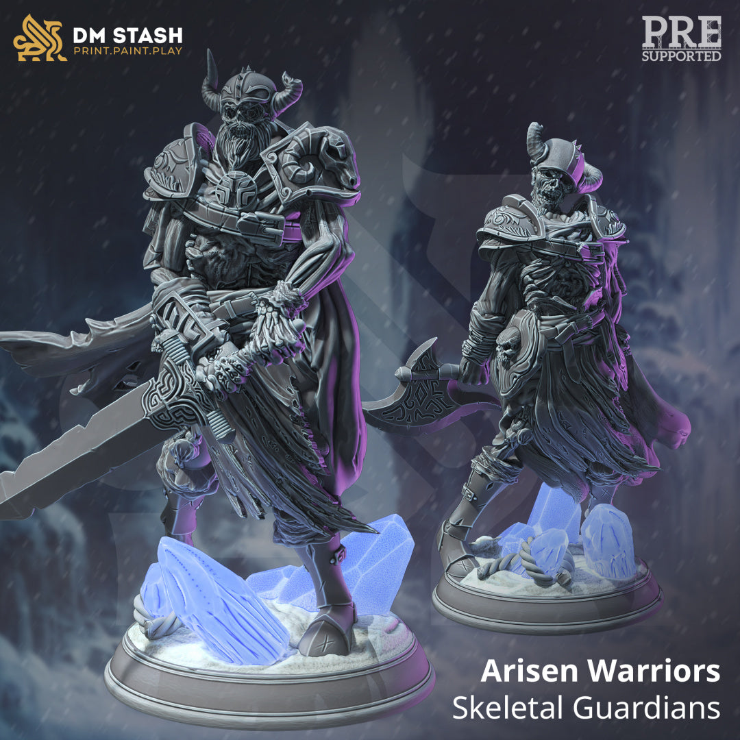 Nordic Skeletal Minion Death Knight Villain 32mm Scale - Draugr Undead Warriors by DM Stash