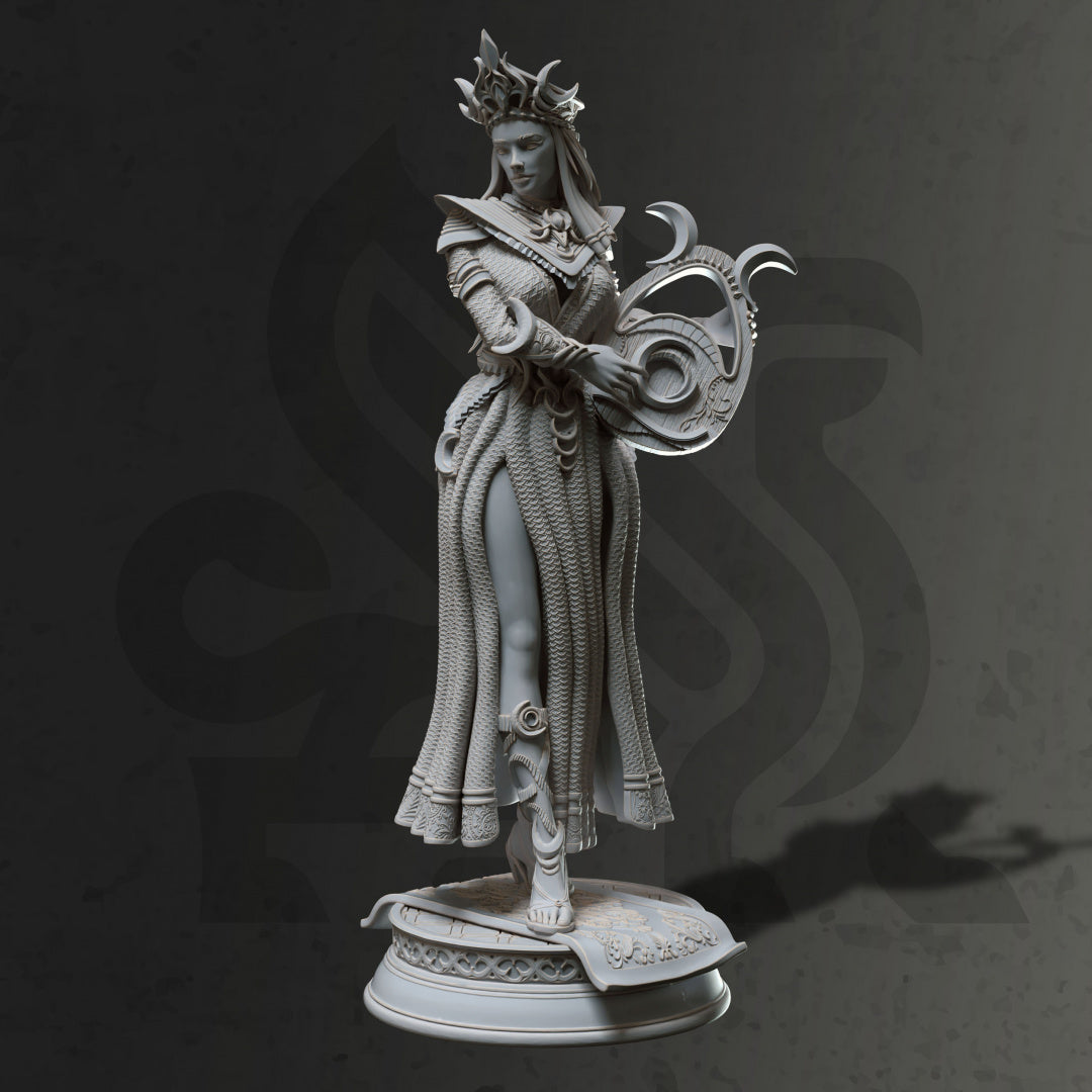Divine Female Deity Bard Cleric Aasimar NPC 32mm Scale - Lunar Goddess by DM Stash