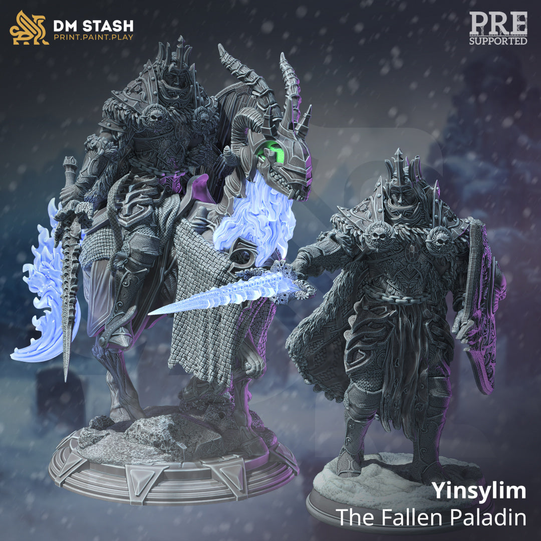 Mounted Elf Human Fighter Undead Two Forms 32mm Scale - Death Knight Fallen Paladin by DM Stash