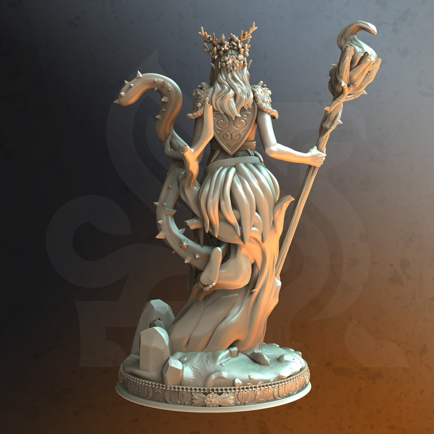 Elf Druid Forest Nature Spirit Spellcaster Miniature 32mm Scale - Elven Druid by DM Stash