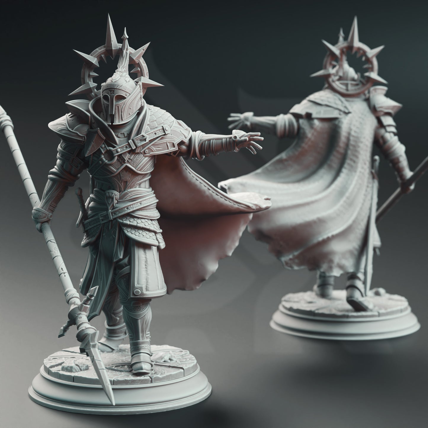 Royal Guard Spearmen Knight NPC Miniature 32mm Scale - Duke's Bodyguard by DM Stash
