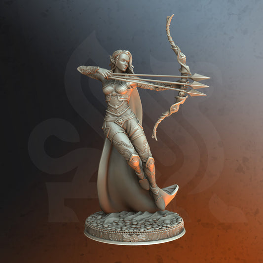 Greatbow Female Arcane Ranger Miniature 32mm Scale - Divine Archer by DM Stash