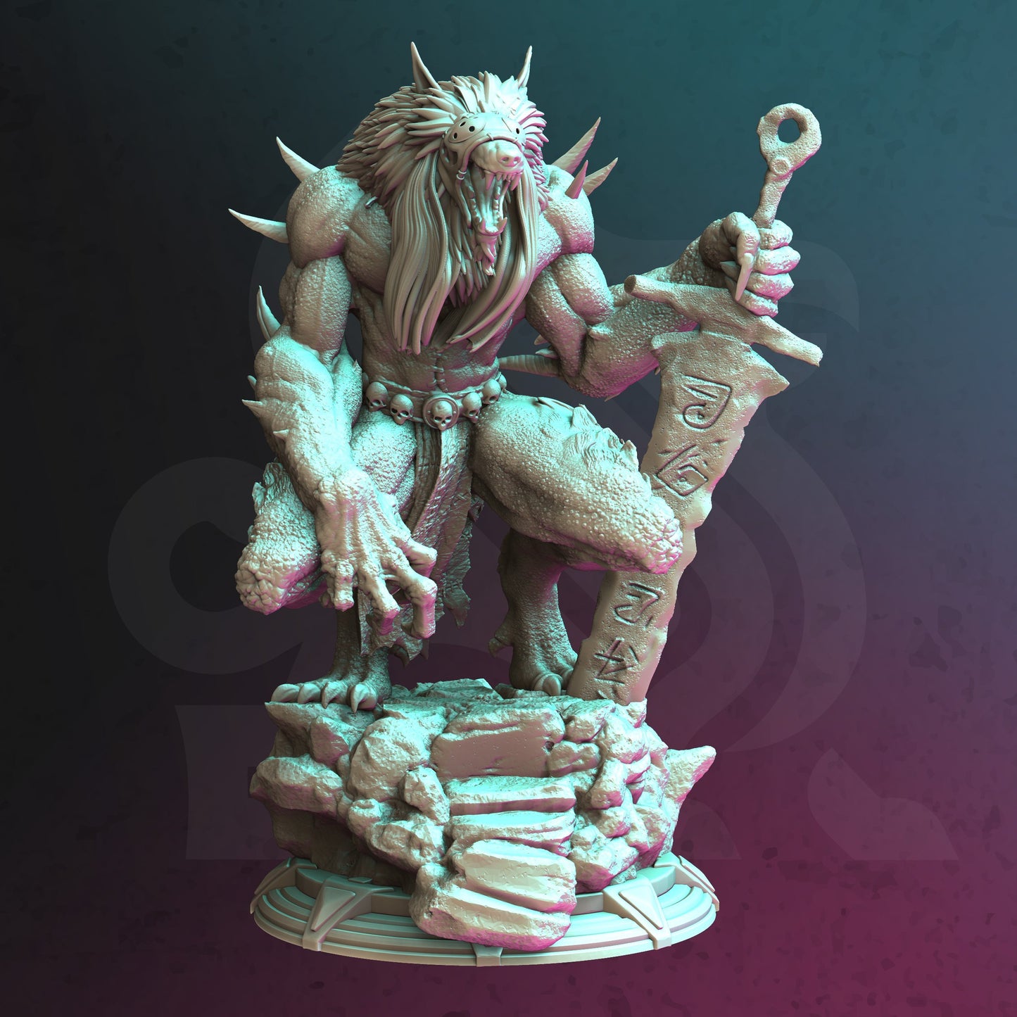 Giant Werewolf Draugr Boss Monster Undead Villain 32mm Scale - Alpha Giant Werewolf by DM Stash