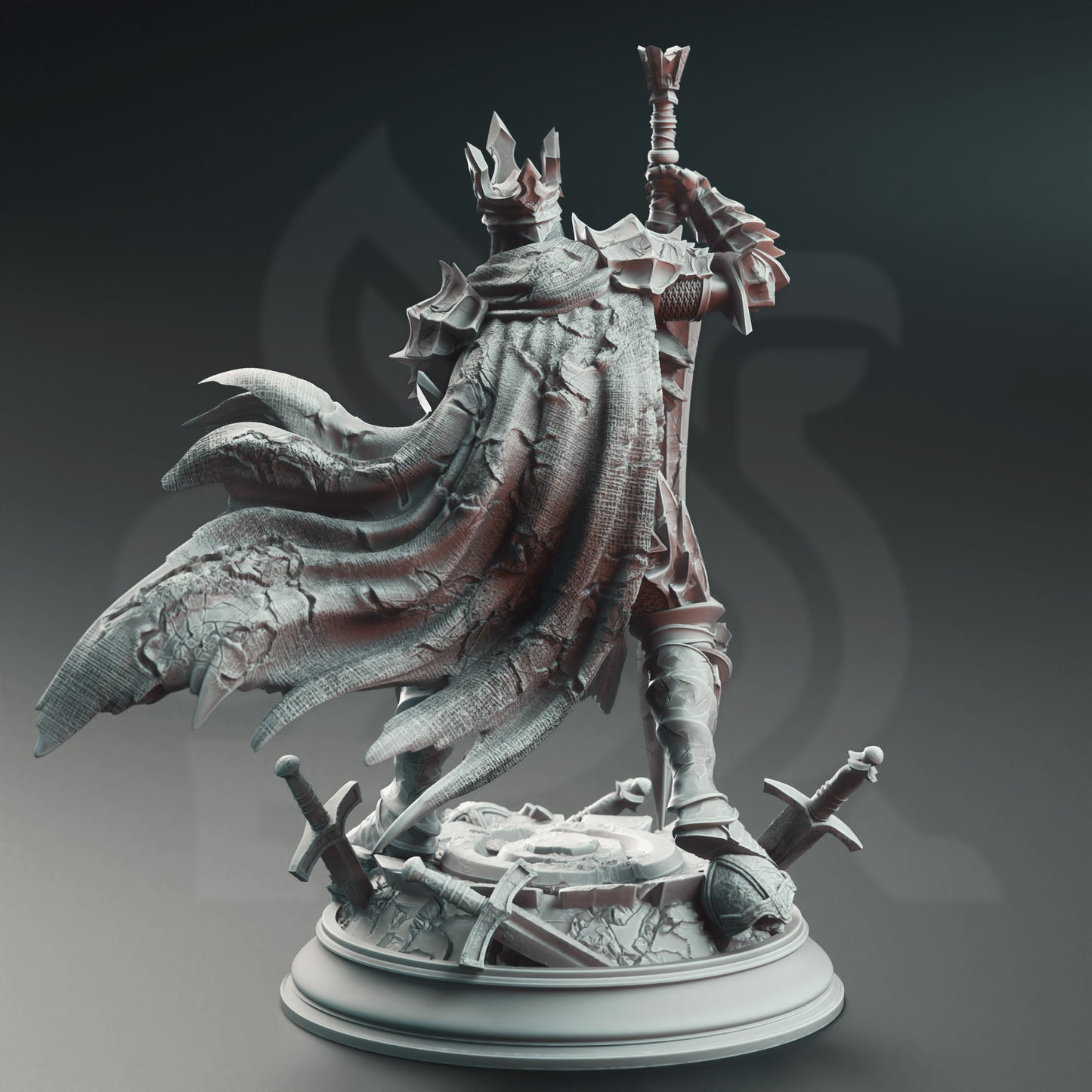 Eldrich Fallen Warrior Crown Lich Villain NPC 32mm Scale - Knight of the Void by DM Stash