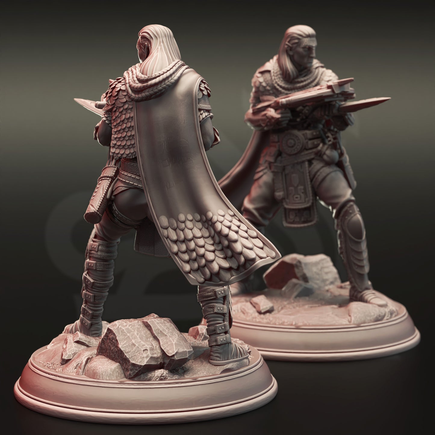 Serpentfolk Drow Crossbow Rogue Miniature 32mm Scale - Rogue Assassin by DM Stash