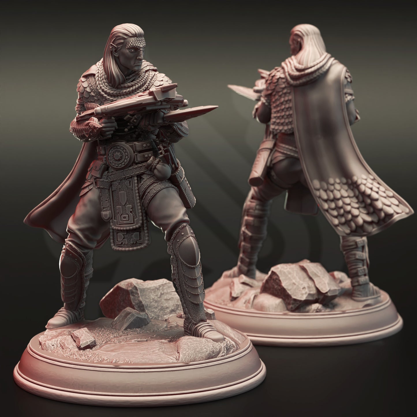 Serpentfolk Drow Crossbow Rogue Miniature 32mm Scale - Rogue Assassin by DM Stash