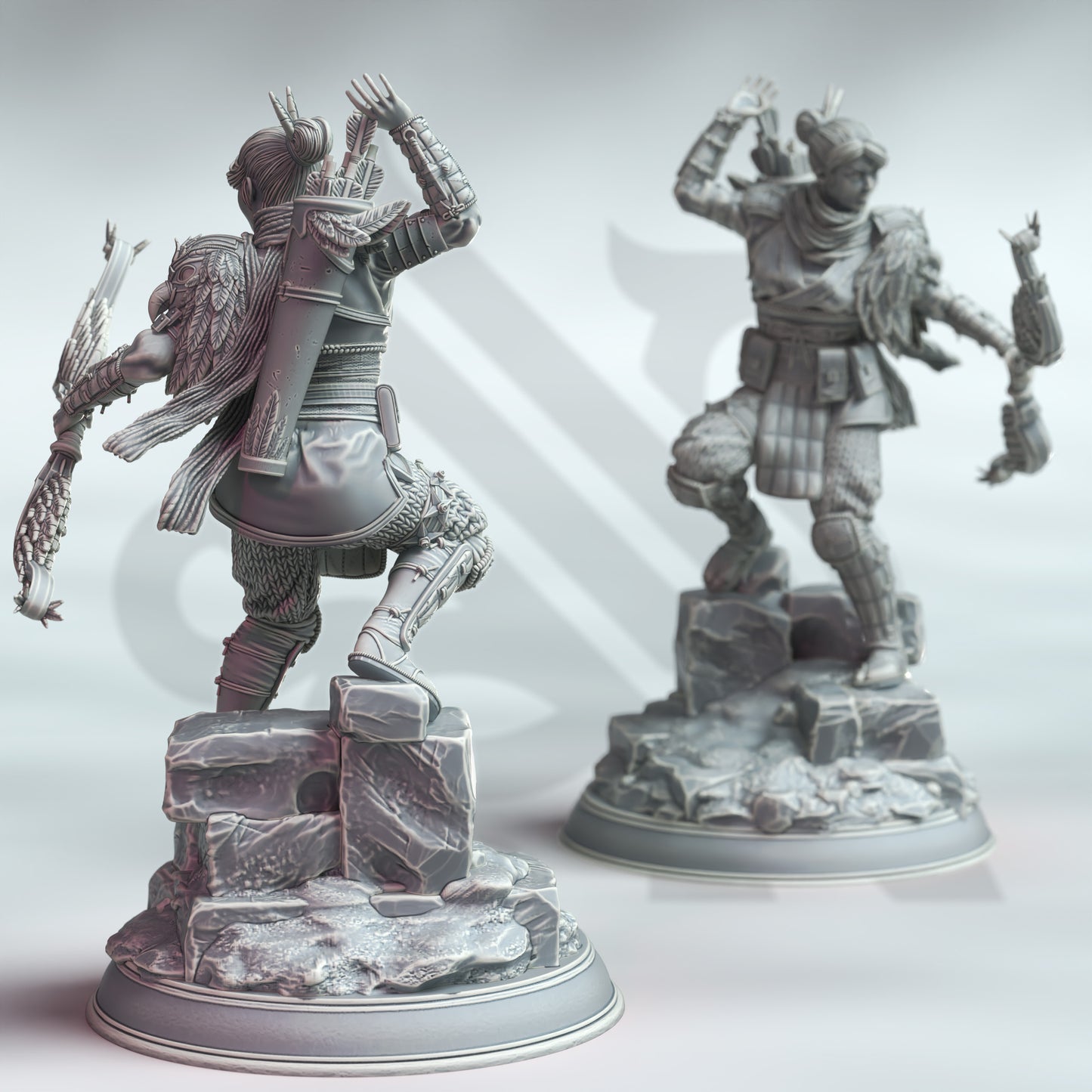 Samurai Female Archer Human Rogue Miniature 32mm - Samurai of the Falcon by DM Stash