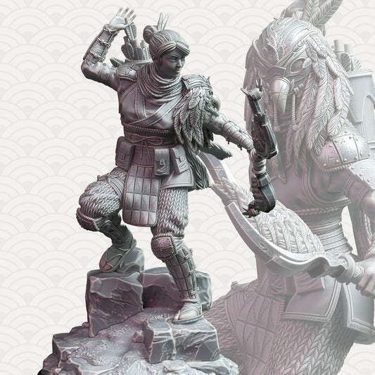 Samurai Female Archer Human Rogue Miniature 32mm - Samurai of the Falcon by DM Stash