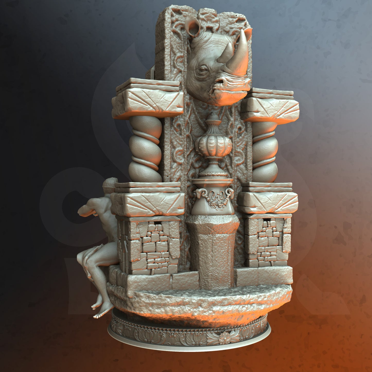 Arabic King Warrior Throne NPC Miniature 32mm Scale - The Great Sultan Hakim by DM Stash
