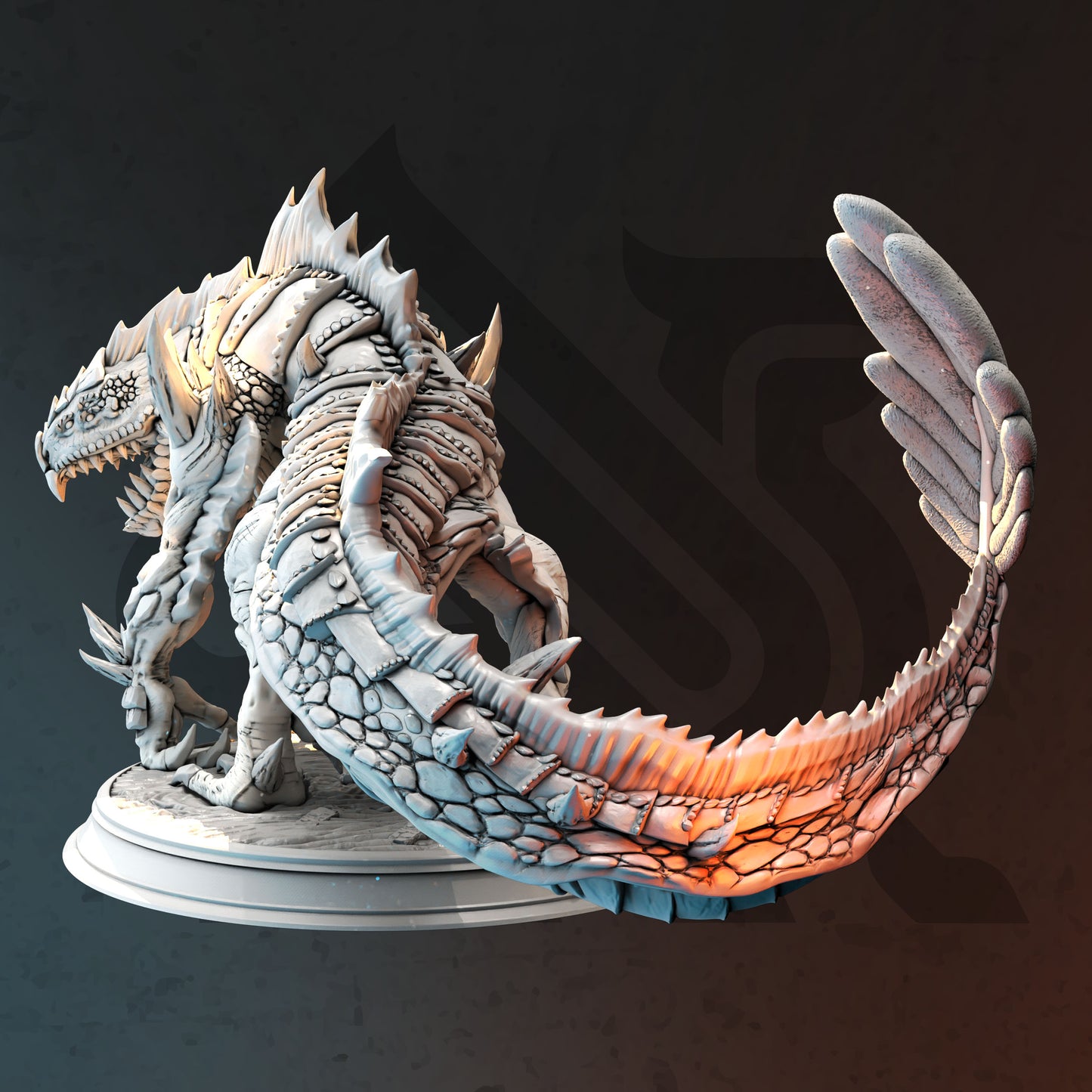 Amphibious Predator Dinosaur Monster Boss Enemy 32mm Scale - Lizard King of the Sea by DM Stash