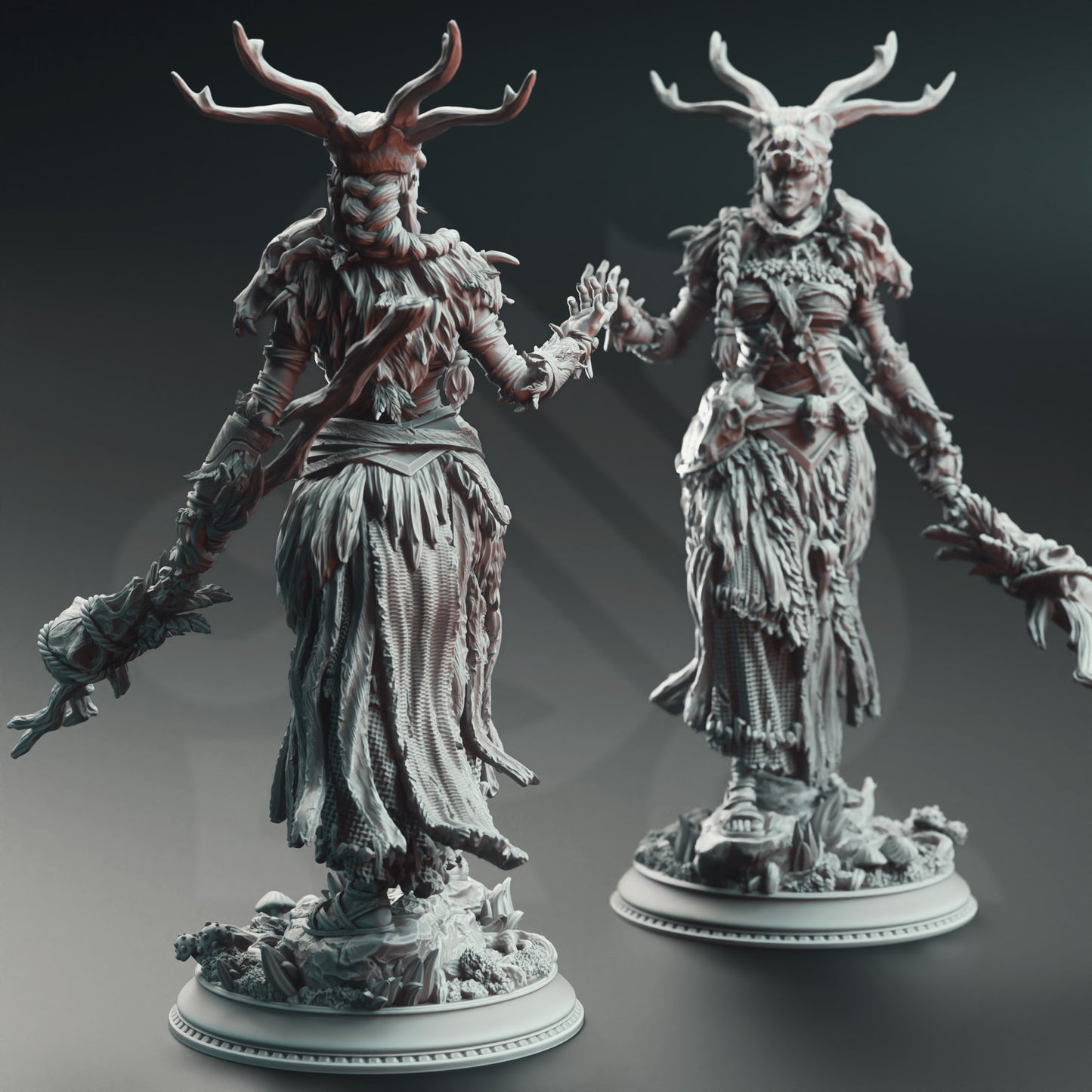 Druid Female Human Shapeshifter NPC Miniature 32mm Scale - Turak'tali by DM Stash