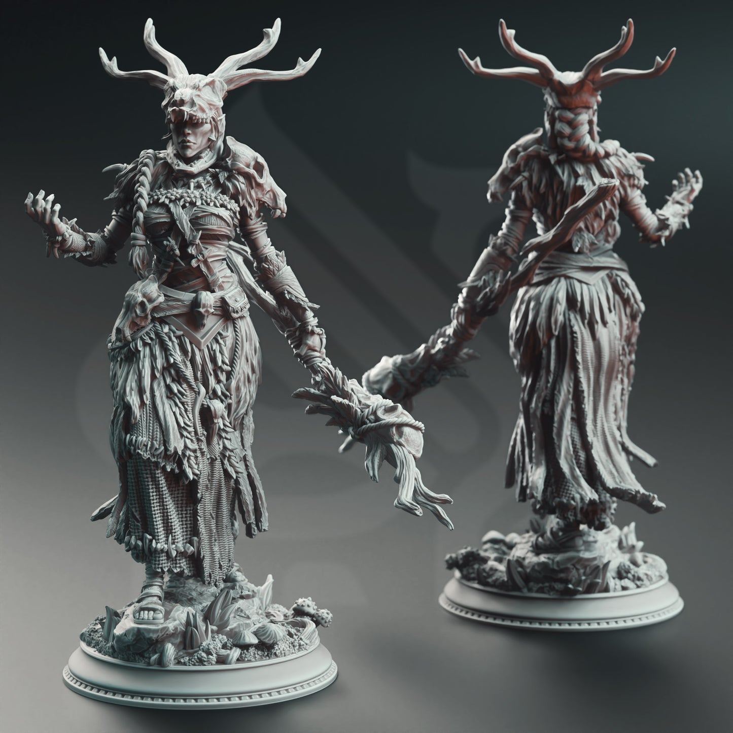 Druid Female Human Shapeshifter NPC Miniature 32mm Scale - Turak'tali by DM Stash