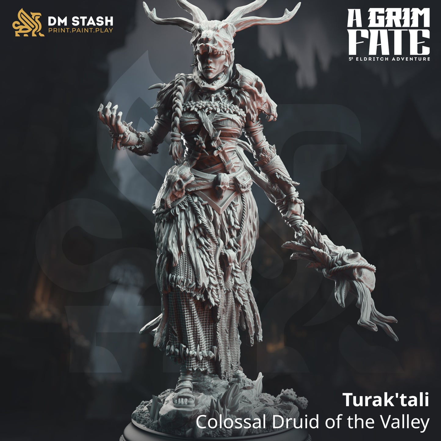 Druid Female Human Shapeshifter NPC Miniature 32mm Scale - Turak'tali by DM Stash