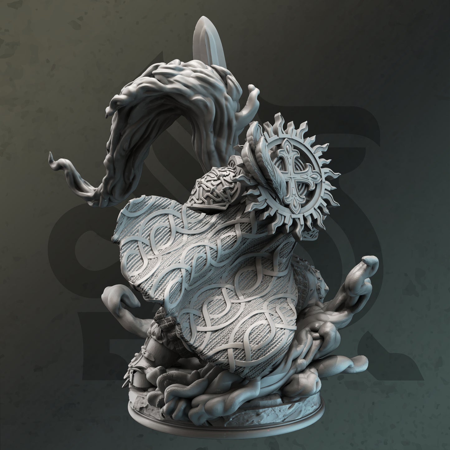 Flamesword Warlock Eldritch Knight Warrior 32mm Scale - Paladin Crusader of the Flame by DM Stash