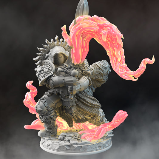 Flamesword Warlock Eldritch Knight Warrior 32mm Scale - Paladin Crusader of the Flame by DM Stash