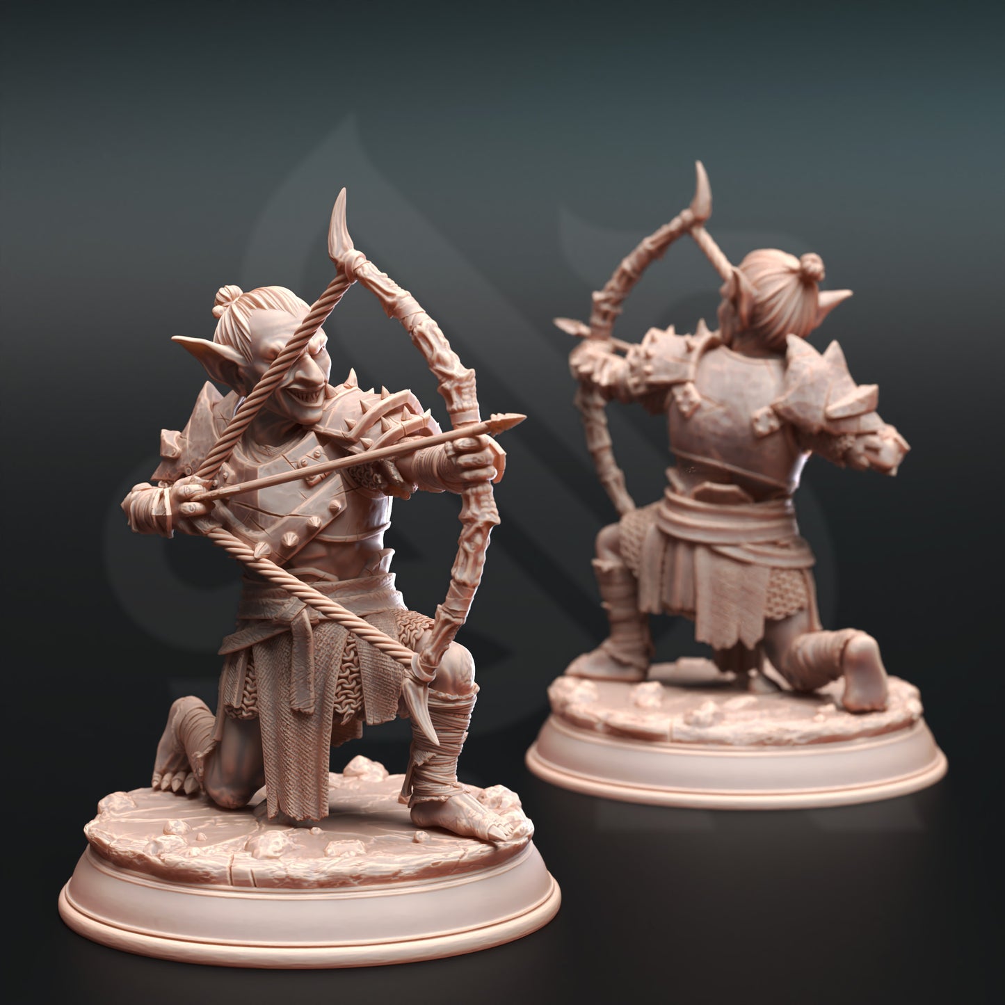 Goblin Horde Fiend Imp Bandits Spear Sword Bow Trio 32mm Scale - Goblin Tribe by DM Stash