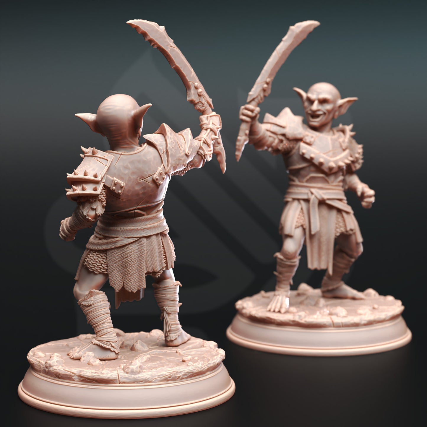 Goblin Horde Fiend Imp Bandits Spear Sword Bow Trio 32mm Scale - Goblin Tribe by DM Stash