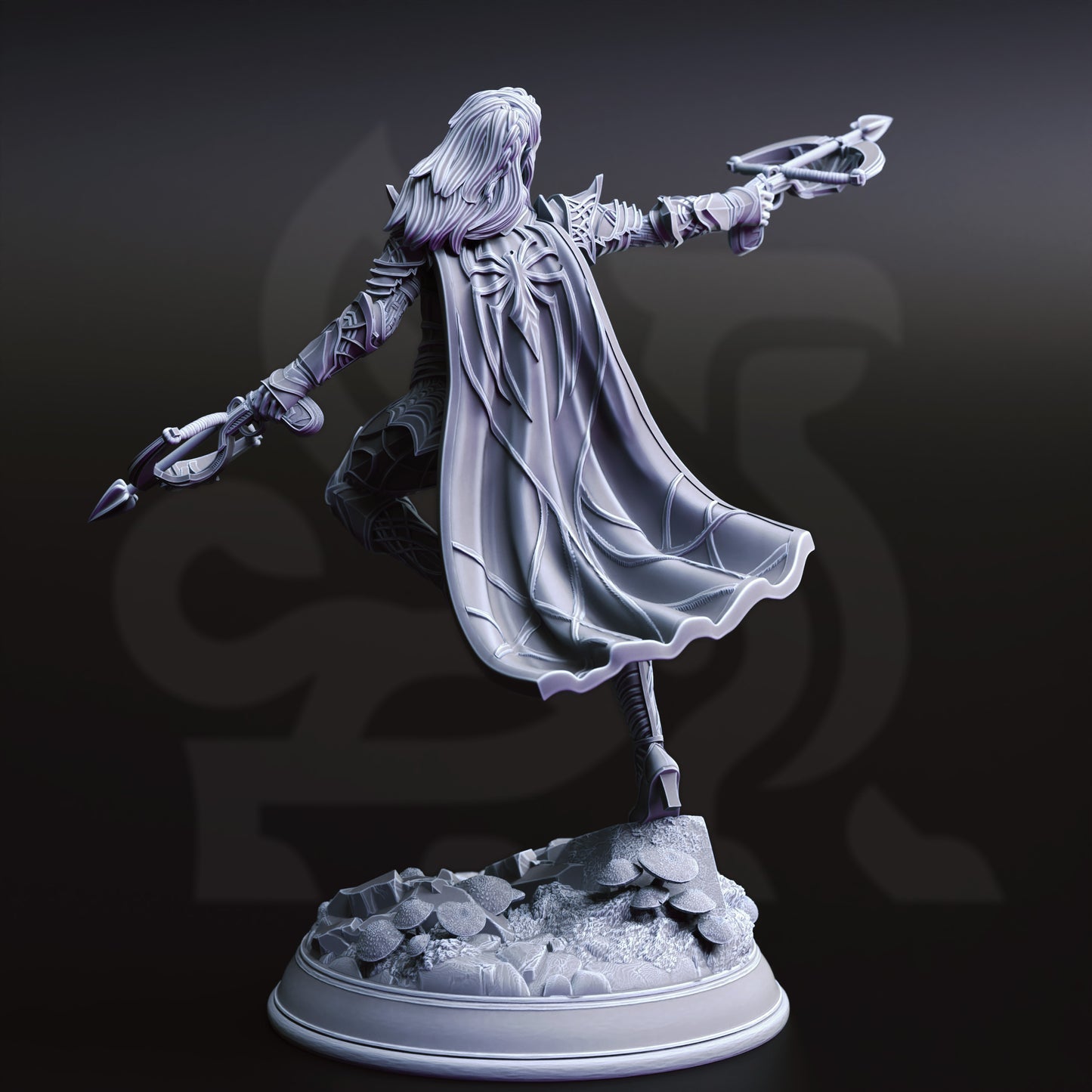 Demon Hunter Female Crossbow Rogue Miniature 32mm Scale - Drow Assassin by DM Stash