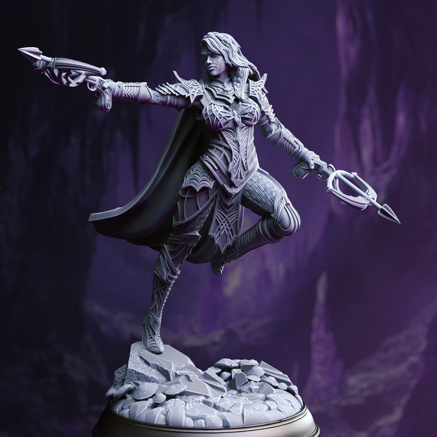 Demon Hunter Female Crossbow Rogue Miniature 32mm Scale - Drow Assassin by DM Stash