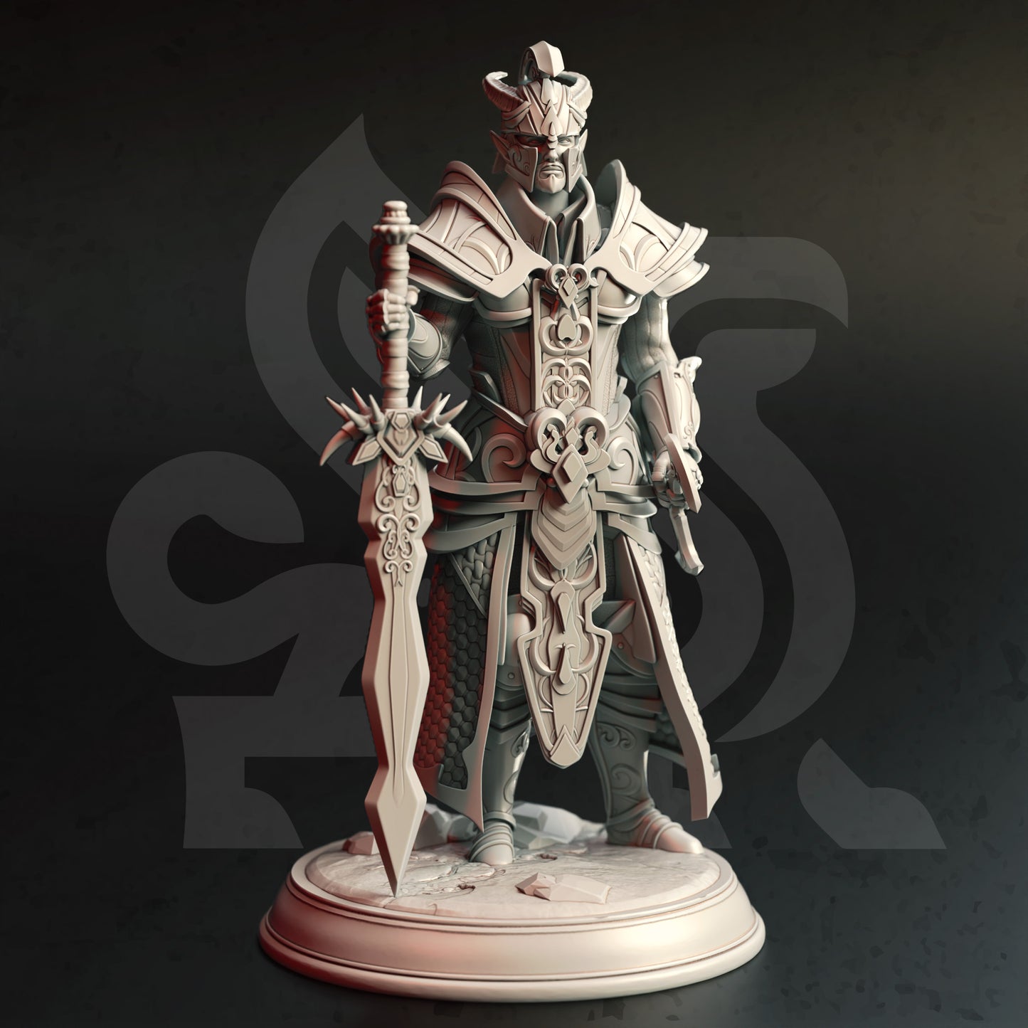 Royal Guard Greatsword Elf Fighter Miniature 32mm Scale - High Elven Warrior King by DM Stash
