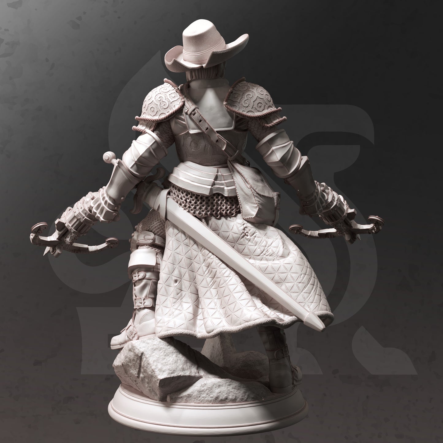 Human Monster Vampire Slayer Dual Crossbow Rogue 32mm Scale - Blood Hunter by DM Stash