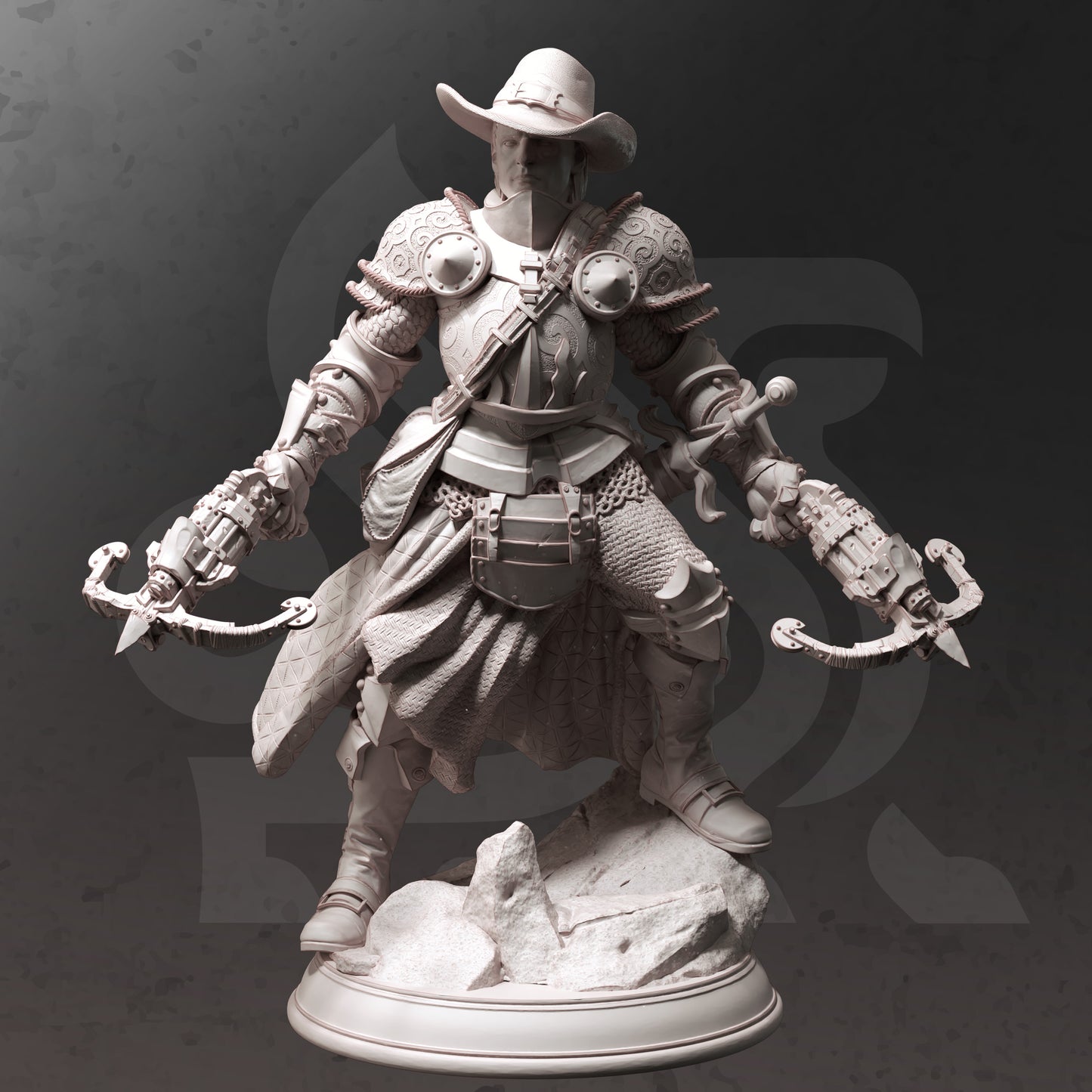 Human Monster Vampire Slayer Dual Crossbow Rogue 32mm Scale - Blood Hunter by DM Stash