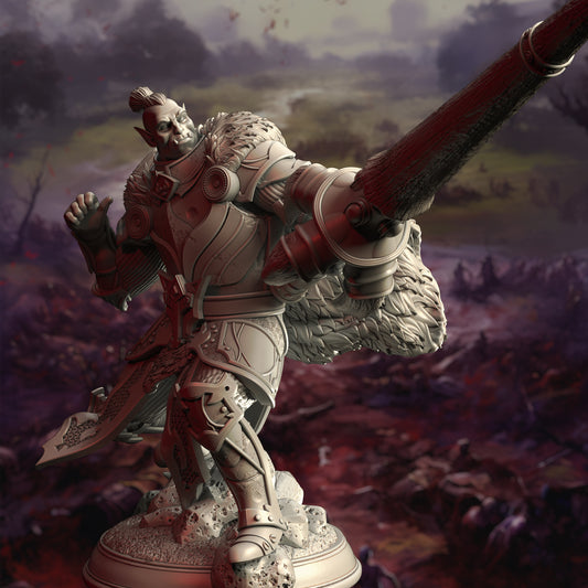 Orc Barbarian Hunter Warrior Bandit 32mm Scale - Orc Grand Knight Lancer by DM Stash