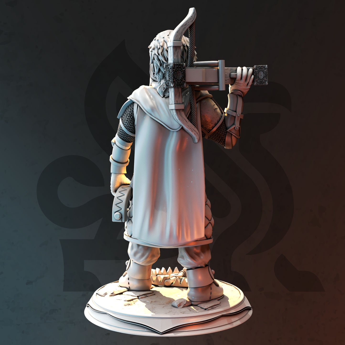 Dwarf Trapper Ranger Crossbow Miniature 32mm Scale - Half-Dwarf Hunter by DM Stash