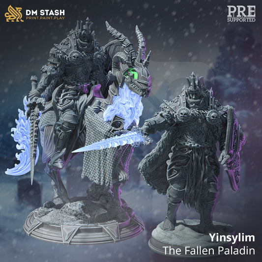 Mounted Elf Human Fighter Undead Two Forms 32mm Scale - Death Knight Fallen Paladin by DM Stash
